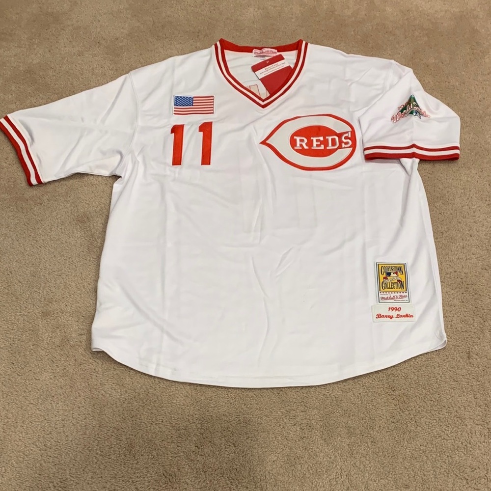 Barry Larkin Cincinnati Reds Jersey Mens XL NWT 1990 World Series Home White